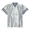 3B Ποδοσφαιρική μπλούζα με V-neck, γυαλιστερή, oversized “Grey White” 857113TTVQ71461