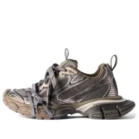 3XL Sneakers με φθαρμένη εμφάνιση «Καφέ πλέγμα και πολυουρεθάνη» 734734W3XL72200