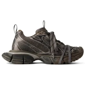 3XL Sneakers με φθαρμένη εμφάνιση «Καφέ πλέγμα και πολυουρεθάνη» 734734W3XL72200