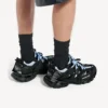 Ανδρικά αθλητικά Sneakers τύπου «track shirt» σε μαύρο/μπλε