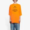 Ανδρικά Balenciaga FW21 HI MY NAME IS WIDE FIT με αλφαβητική εκτύπωση, ρετρό πλεκτό, κοντομάνικο, πορτοκαλί 661715TKVH57513