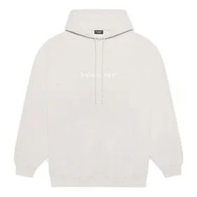 Ανδρικά Balenciaga FW21 με τύπωμα αλφαβήτου και λογότυπο, με κουκούλα και μακριά μανίκια, κρεμώδες λευκό 570811TIV552970