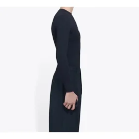 Ανδρικά Balenciaga με ελαστικό, μακρυμάνικο, μαύρο, με τυπωμένο το εμβληματικό λογότυπο της μάρκας 620966TIV491070