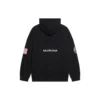 Ανδρικά Balenciaga x NASA FW21 Crossover Logo βαμβακερό κλασικό φούτερ με κουκούλα, φαρδιά γραμμή, μακριά μανίκια, μαύρο 651799TKVD81070