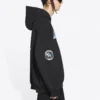 Ανδρικά Balenciaga x NASA FW21 Crossover Logo βαμβακερό κλασικό φούτερ με κουκούλα, φαρδιά γραμμή, μακριά μανίκια, μαύρο 651799TKVD81070
