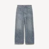 Ανδρικά φαρδιά τζιν με ραφές τύπου denim σε σκούρο μπλε