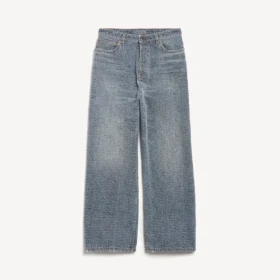 Ανδρικά φαρδιά τζιν με ραφές τύπου denim σε σκούρο μπλε
