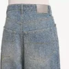 Ανδρικά φαρδιά τζιν με ραφές τύπου denim σε σκούρο μπλε