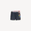 Ανδρικά μαγιό σορτς με έντονο σχέδιο tie dye σε μαύρο χρώμα