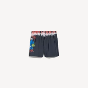 Ανδρικά μαγιό σορτς με έντονο σχέδιο tie dye σε μαύρο χρώμα