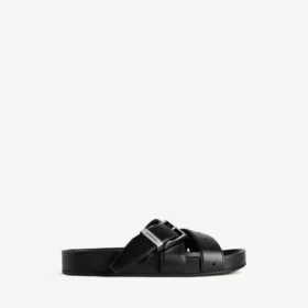 Ανδρικά Mules με ζώνη σε μαύρο χρώμα