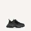 Ανδρικά πάνινα Sneakers «Triple S» με διαφανή σόλα σε μαύρο χρώμα