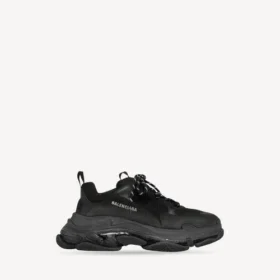 Ανδρικά πάνινα Sneakers «Triple S» με διαφανή σόλα σε μαύρο χρώμα