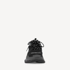 Ανδρικά πάνινα Sneakers «Triple S» με διαφανή σόλα σε μαύρο χρώμα