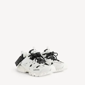 Ανδρικά πάνινα Sneakers τύπου track shirt σε λευκό