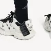 Ανδρικά πάνινα Sneakers τύπου track shirt σε λευκό