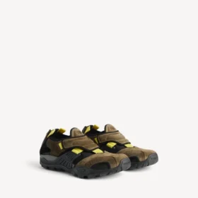 Ανδρικά σανδάλια Sneakers πεζοπορίας σε χρώματα ταούπε/μαύρο/κίτρινο νέον