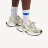 Ανδρικά Sneakers 3XL με διακοσμητικά στοιχεία σε λευκό/κίτρινο/ασημί/μαύρο