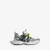 Ανδρικά Sneakers 3XL με πλεγμένα κορδόνια σε γκρι/κίτρινο νέον