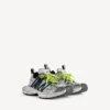 Ανδρικά Sneakers 3XL με πλεγμένα κορδόνια σε γκρι/κίτρινο νέον