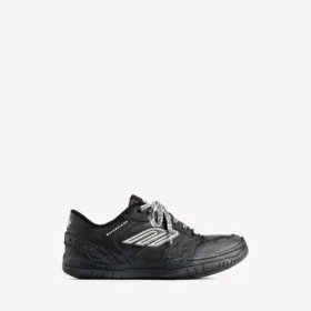 Γυναικείο παπούτσι τύπου «Sneakers» «Hamptons» με φθαρμένη εμφάνιση σε μαύρο χρώμα
