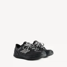 Γυναικείο παπούτσι τύπου «Sneakers» «Hamptons» με φθαρμένη εμφάνιση σε μαύρο χρώμα