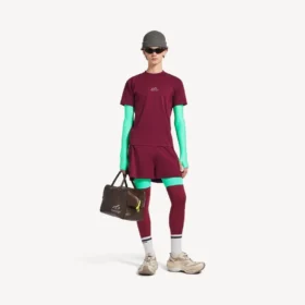 Ανδρικά σορτς techwear σε μπορντό/ακουα