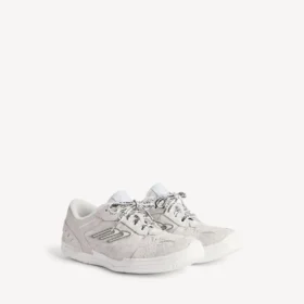 Ανδρικά σουέτ Sneakers «Hamptons» σε υπόλευκο/μαύρο