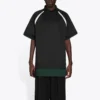 Ανδρική Μπλούζα Balenciaga FW21 Casual αθλητική με διπλή στρώση και κοντά μανίκια, μαύρη 661507TKVA51042