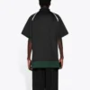 Ανδρική Μπλούζα Balenciaga FW21 Casual αθλητική με διπλή στρώση και κοντά μανίκια, μαύρη 661507TKVA51042