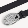 Ανδρική οβάλ ζώνη BB σε μαύρο χρώμα