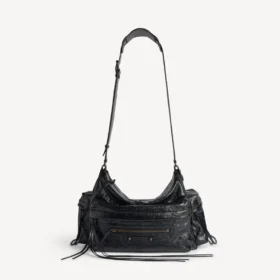 Ανδρική τσάντα crossbody Le City με πολλές τσέπες, μεσαίου μεγέθους, σε μαύρο χρώμα