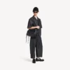 Ανδρική τσάντα crossbody Le City με πολλές τσέπες, μεσαίου μεγέθους, σε μαύρο χρώμα