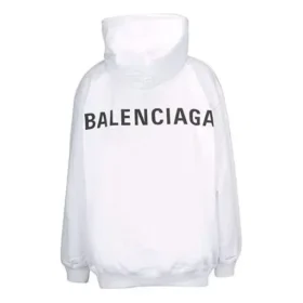 Ανδρικό Balenciaga Back Alphabet με κουκούλα, μακρυμάνικο, λευκό 556113TAV379000