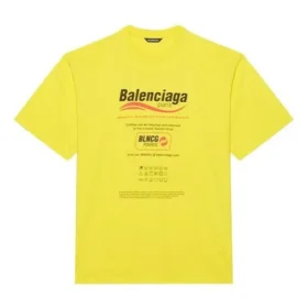 Ανδρικό Balenciaga Dry Cleaning Boxy Logo Printing Loose Short Sleeve Κίτρινο 651795TKVF87175 Ανδρικό Balenciaga Dry Cleaning Boxy Logo Printing Loose Short Sleeve Κίτρινο 651795TKVF87175