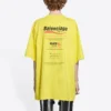 Ανδρικό Balenciaga Dry Cleaning Boxy Logo Printing Loose Short Sleeve Κίτρινο 651795TKVF87175