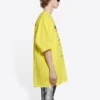 Ανδρικό Balenciaga Dry Cleaning Boxy Logo Printing Loose Short Sleeve Κίτρινο 651795TKVF87175