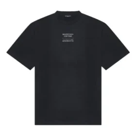 Ανδρικό Balenciaga FW21 Couture Alphabet με στρογγυλό λαιμό και κοντά μανίκια, μαύρο 651795TJV901070 Ανδρικό Balenciaga FW21 Couture Alphabet με στρογγυλό λαιμό και κοντά μανίκια, μαύρο 651795TJV901070