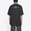 Ανδρικό Balenciaga FW21 Couture Alphabet με στρογγυλό λαιμό και κοντά μανίκια, μαύρο 651795TJV901070
