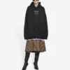 Ανδρικό Balenciaga FW21 Φαρδύ, χαλαρό, με κουκούλα και μακριά μανίκια, μαύρο 651799TJV910107