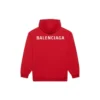 Ανδρικό Balenciaga FW21 Φαρδύ μπλουζάκι με κουκούλα και λογότυπο, μακρυμάνικο, κόκκινο 600583TIV846540