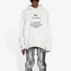 Ανδρικό Balenciaga FW21 «Hi My Name Is» με μοτίβο αλφαβήτου, μακρυμάνικο, λευκό 651799TKVF29081