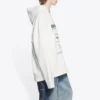 Ανδρικό Balenciaga FW21 με τυπωμένο αλφάβητο λογότυπου, φαρδύ, λευκό 662424TKVF89085