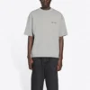 Ανδρικό Balenciaga FW21 με τυπωμένο λογότυπο, ρετρό, κοντομάνικο, γκρι 612966TIVG51167