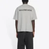 Ανδρικό Balenciaga FW21 με τυπωμένο λογότυπο, ρετρό, κοντομάνικο, γκρι 612966TIVG51167