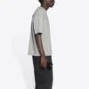 Ανδρικό Balenciaga FW21 με τυπωμένο λογότυπο, ρετρό, κοντομάνικο, γκρι 612966TIVG51167