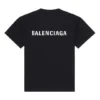 Ανδρικό Balenciaga FW21 με τυπωμένο λογότυπο, ρετρό, κοντομάνικο, μαύρο 612966TIVG51070