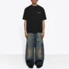 Ανδρικό Balenciaga FW21 με τυπωμένο λογότυπο, ρετρό, κοντομάνικο, μαύρο 612966TIVG51070