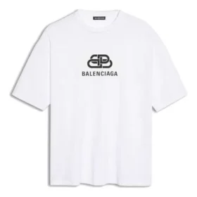 Ανδρικό Balenciaga Λευκό με λογότυπο BB Κλασικό λογότυπο Τυπωμένο Κοντομάνικο 570803TEV489044 Ανδρικό Balenciaga Λευκό με λογότυπο BB Κλασικό λογότυπο Τυπωμένο Κοντομάνικο 570803TEV489044