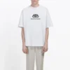 Ανδρικό Balenciaga Λευκό με λογότυπο BB Κλασικό λογότυπο Τυπωμένο Κοντομάνικο 570803TEV489044